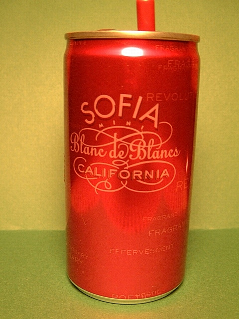 champagne in a red can