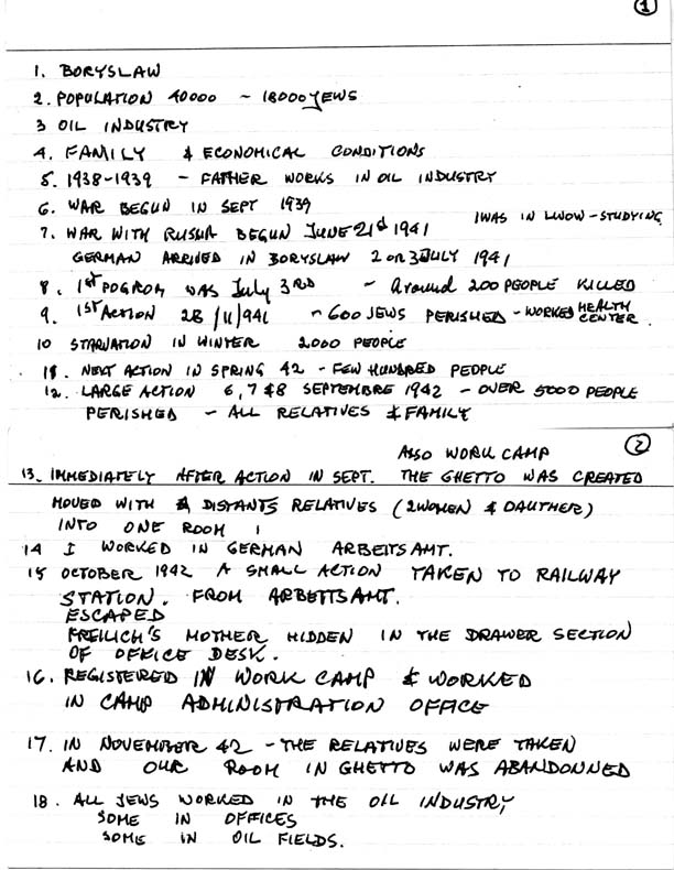 first page of notes