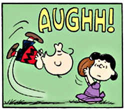 Lucy snatches football from Charlie Brown... again