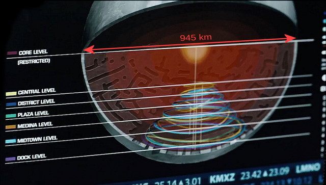 Ceres Station, dug into the interior of the asteroid.