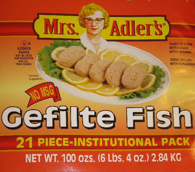 Mrs. Adler's Gefilte Fish label: 21 piece - institutional pack